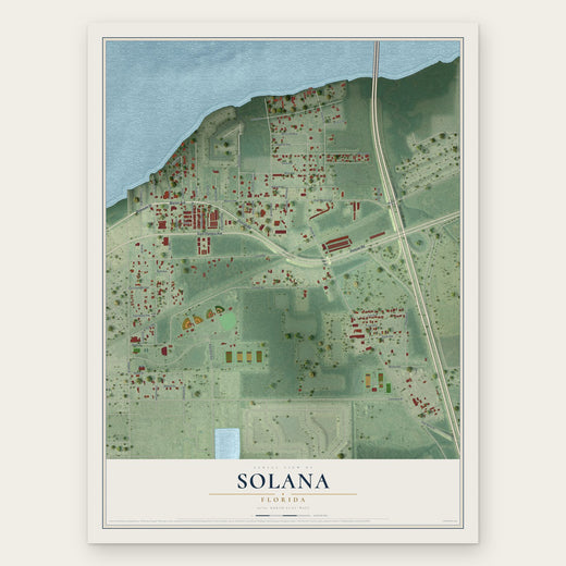Solana, Florida map print, the full design
