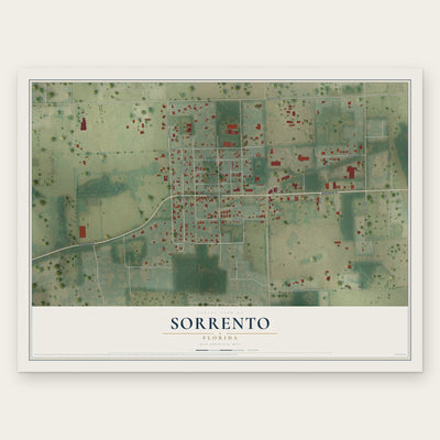 Sorrento, Florida map print, the full design
