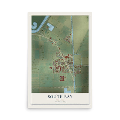 South Bay, Florida map print, 12" x 18" Archival Matte Print mockup