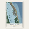 South Beach, Florida map print, the full design