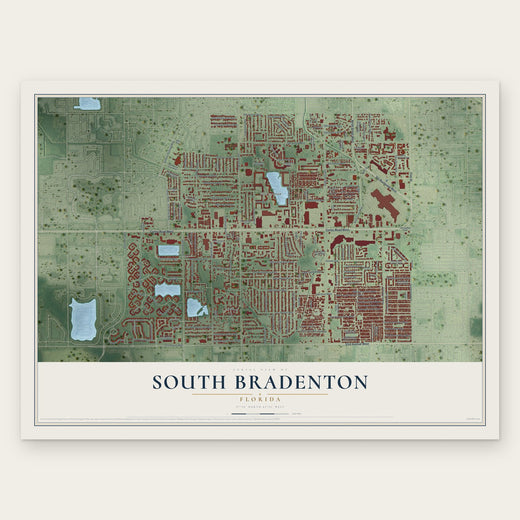 South Bradenton, Florida map print, the full design
