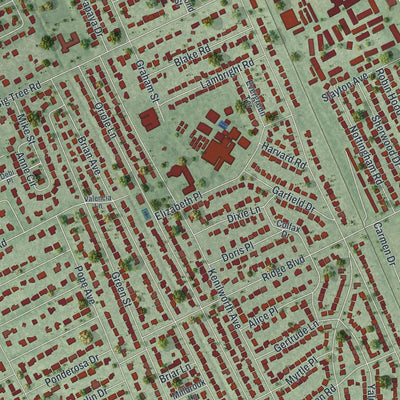 Close-up 1 of the South Daytona, Florida map artwork