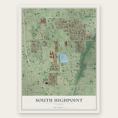 South Highpoint, Florida map print, the full design