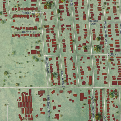 Close-up of the map of South Highpoint, Florida print showing street and building detail