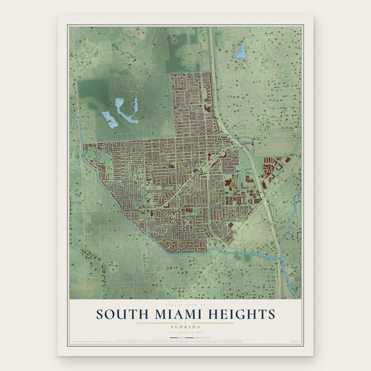 South Miami Heights, Florida map print, the full design