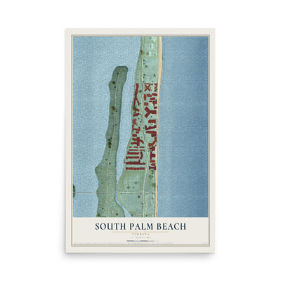 South Palm Beach, Florida map print, 12" x 18" Archival Matte Print mockup