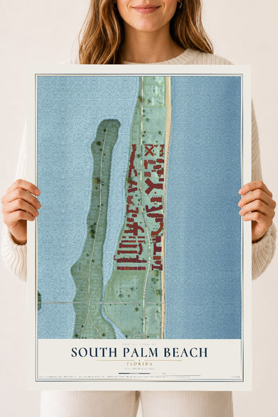 South Palm Beach, Florida map print, 18" x 24" Archival Matte Print mockup