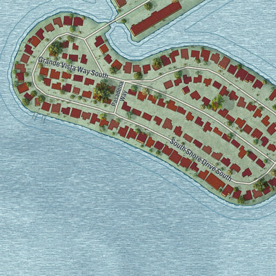 Close-up 2 of the South Pasadena, Florida map artwork