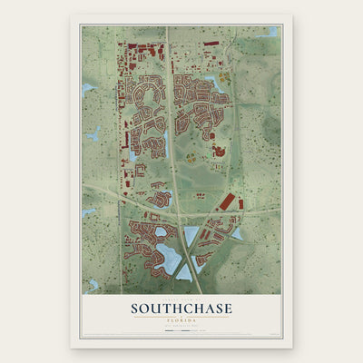 Southchase, Florida map print, the full design