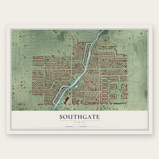 Southgate, Florida map print, the full design