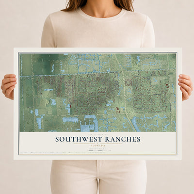 Southwest Ranches, Florida map print, 12" x 18" Archival Matte Print mockup