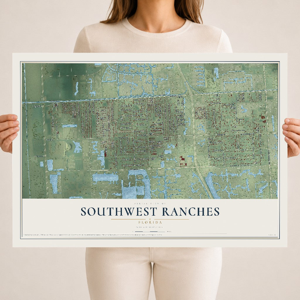 Southwest Ranches, Florida map print, 18" x 24" Archival Matte Print mockup