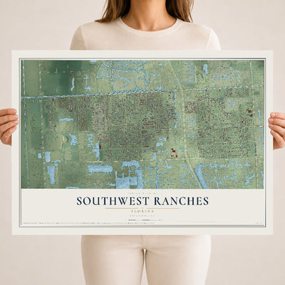 Southwest Ranches, Florida map print, 18" x 24" Archival Matte Print mockup