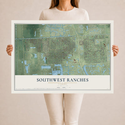 Southwest Ranches, Florida map print, 24" x 36" Archival Matte Print mockup