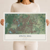 Spring Hill, Florida map print, 12" x 18" Archival Matte Print mockup