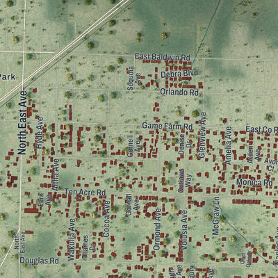 Close-up 2 of the Springfield, Florida map artwork