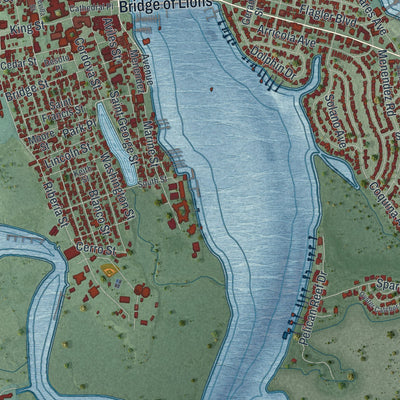 Close-up 2 of the St. Augustine, Florida map artwork