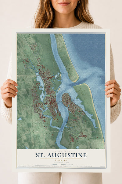 St. Augustine, Florida map print, 18" x 24" Archival Matte Print mockup