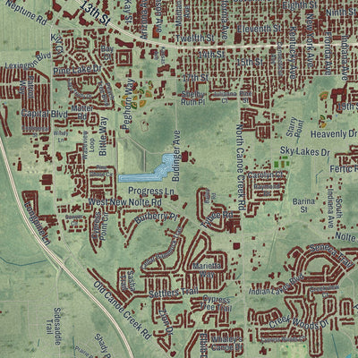 Close-up 1 of the St. Cloud, Florida map artwork