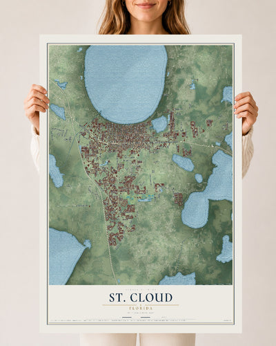 St. Cloud, Florida map print, 24" x 36" Archival Matte Print mockup
