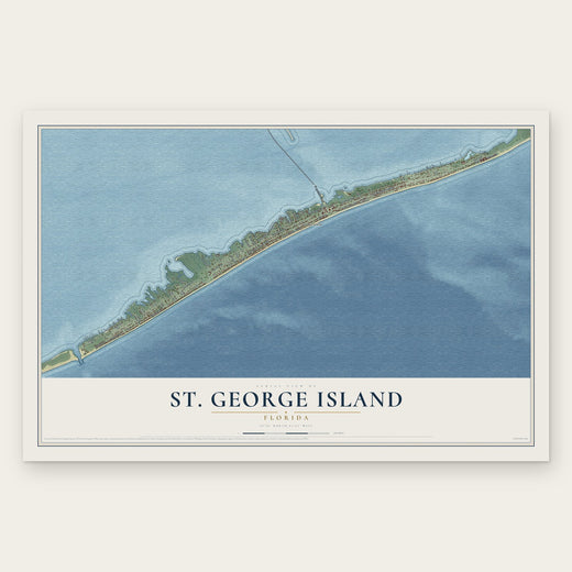 St. George Island, Florida map print, the full design