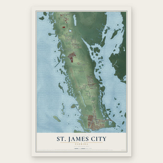 St. James City, Florida map print, the full design