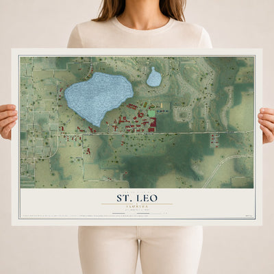 St. Leo, Florida map print, 18" x 24" Archival Matte Print mockup