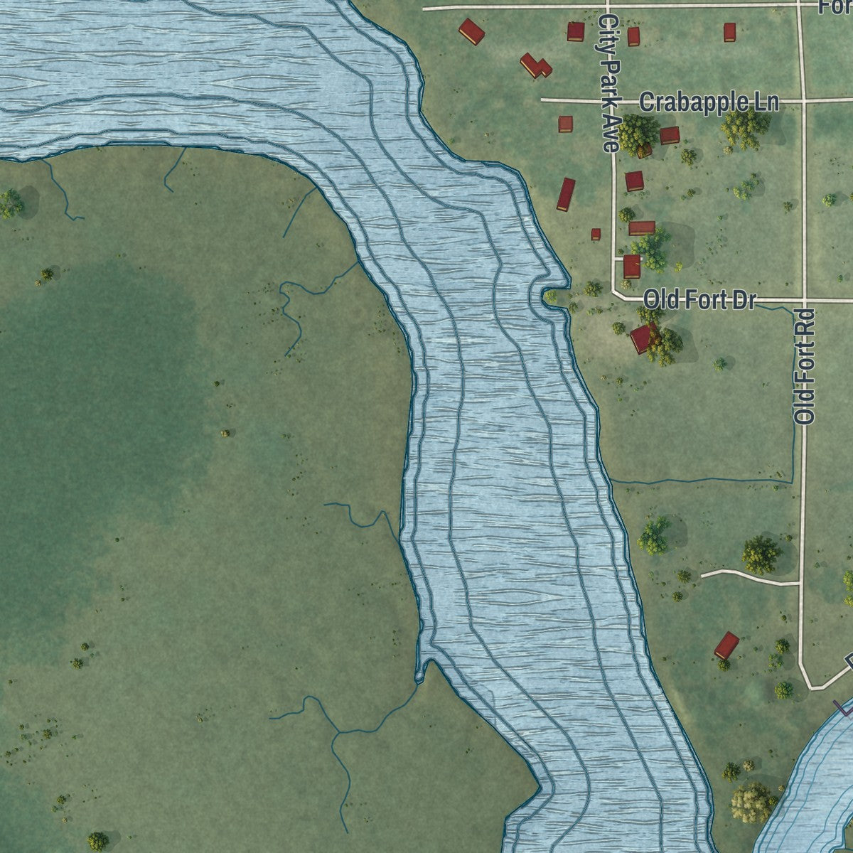 Close-up 2 of the St. Marks, Florida map artwork
