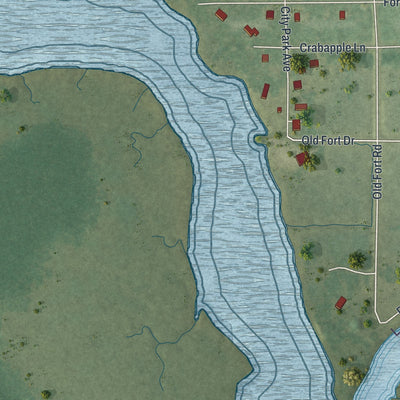 Close-up 2 of the St. Marks, Florida map artwork