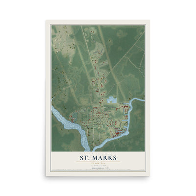 St. Marks, Florida map print, 12" x 18" Archival Matte Print mockup