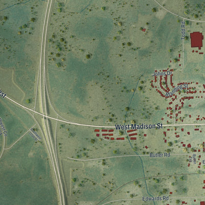 Close-up 2 of the Starke, Florida map artwork
