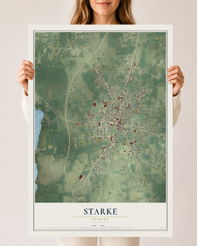 Starke, Florida map print, 24" x 36" Archival Matte Print mockup
