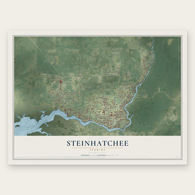 Steinhatchee, Florida map print, the full design