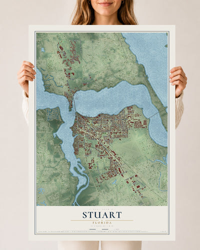 Stuart, Florida map print, 24" x 36" Archival Matte Print mockup