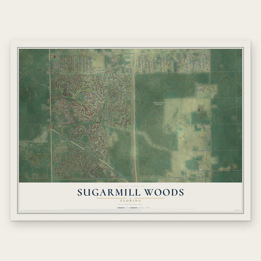 Sugarmill Woods, Florida map print, the full design