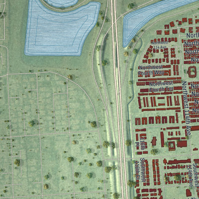 Close-up 2 of the Sweetwater, Florida map artwork