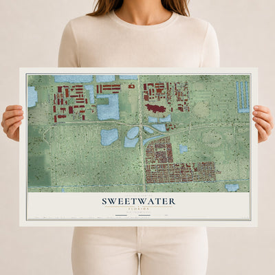 Sweetwater, Florida map print, 12" x 18" Archival Matte Print mockup