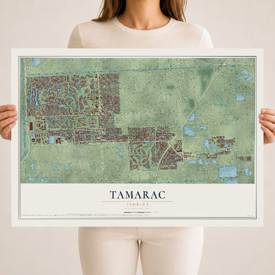 Tamarac, Florida map print, 18" x 24" Archival Matte Print mockup