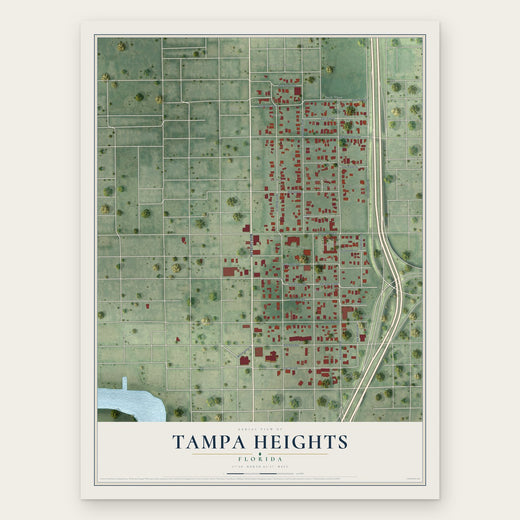 Tampa Heights, Florida map print, the full design