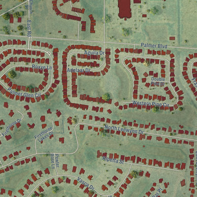 Close-up of the map of Tatum Ridge, Florida print showing street and building detail