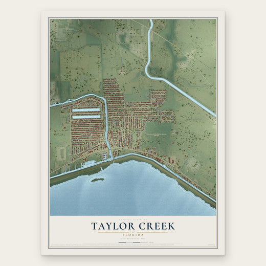 Taylor Creek, Florida map print, the full design