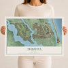 Tequesta, Florida map print, 12" x 18" Archival Matte Print mockup