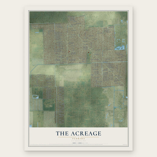 The Acreage, Florida map print, the full design