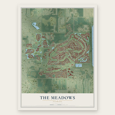 The Meadows, Florida map print, the full design