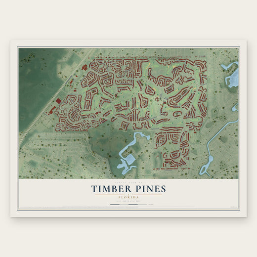 Timber Pines, Florida map print, the full design