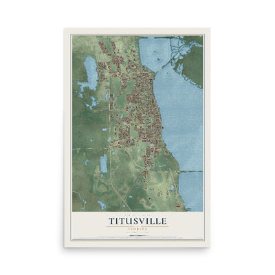 Titusville, Florida map print, 12" x 18" Archival Matte Print mockup