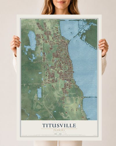 Titusville, Florida map print, 24" x 36" Archival Matte Print mockup