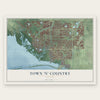 Town 'n' Country, Florida map print, the full design