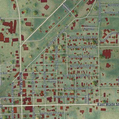 Close-up 1 of the Trenton, Florida map artwork