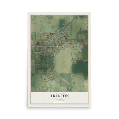 Trenton, Florida map print, 12" x 18" Archival Matte Print mockup